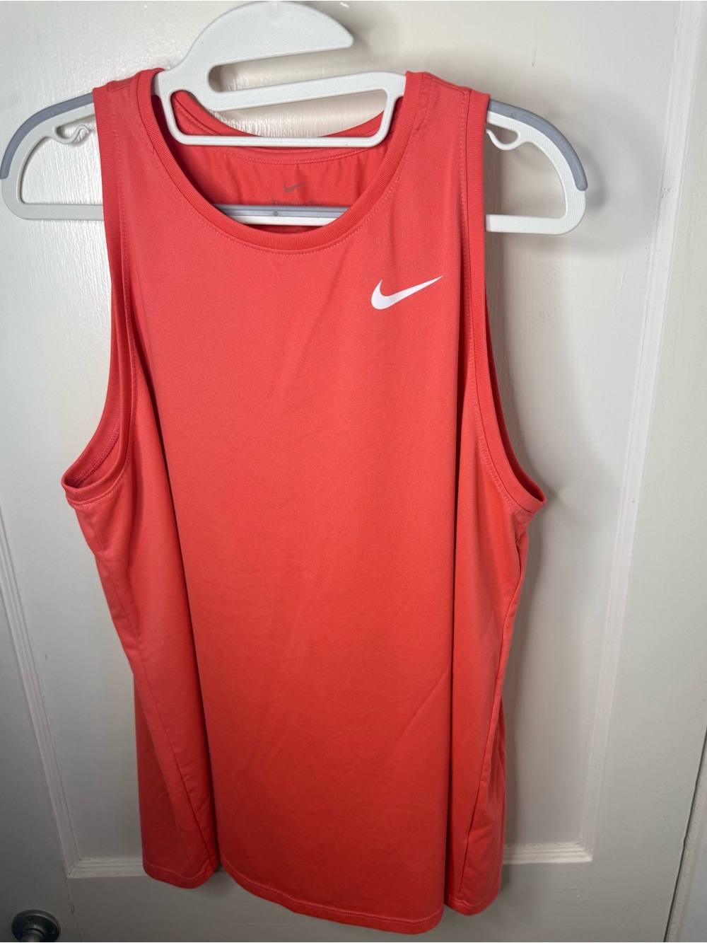 Nike Coral Athletic Tank Top with White Swoosh